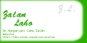 zalan laho business card